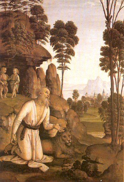 PERUGINO, Pietro St. Jerome in the Wilderness